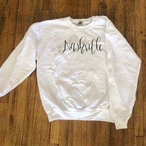 White Nashville crew neck
